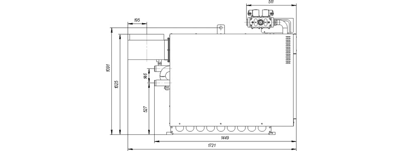 Габаритные и присоединительные размеры котла