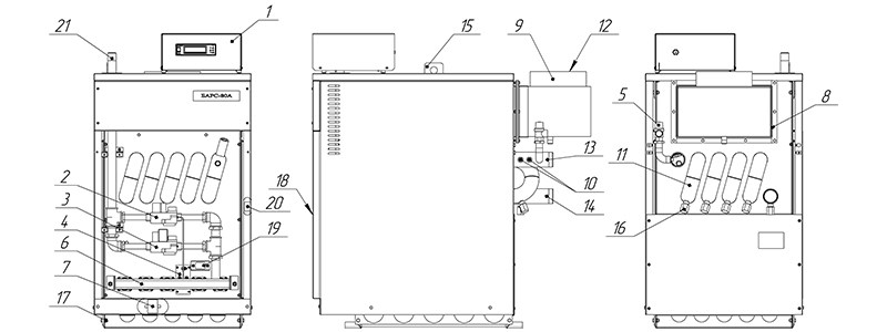 Устройство котла «Барс 80» с КСУБ 20.10