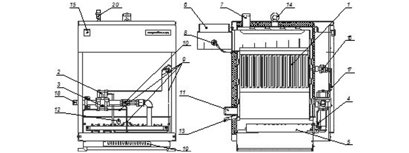 Схема котла «Хопер 100» с РГУ