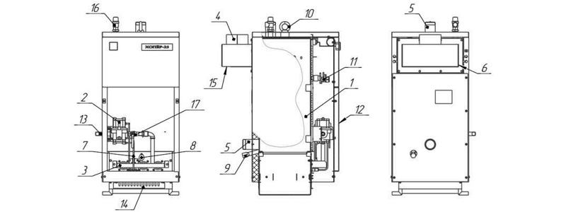 Схема котла «Хопер 25» с РГУ