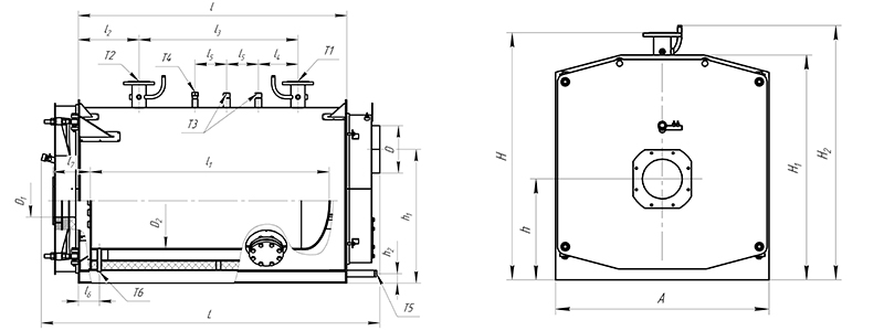 Размеры жаротрубного котла «Вятич»